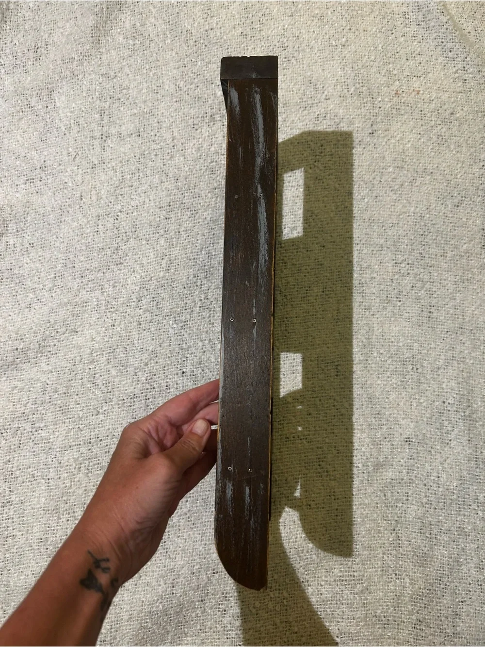 Vintage cottagecore distressed rustic wooden mini ladder trinket shelf